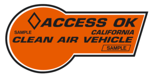 Clean Air Vehicle Sticker valid until January 1, 2024