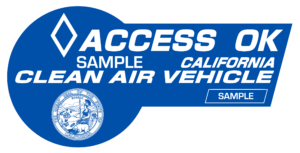 Clean Air Vehicle Sticker valid until January 1, 2025