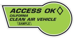 Clean Air Vehicle Sticker valid until September 30, 2025