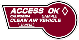 Clean Air Vehicle Sticker valid until September 30, 2025